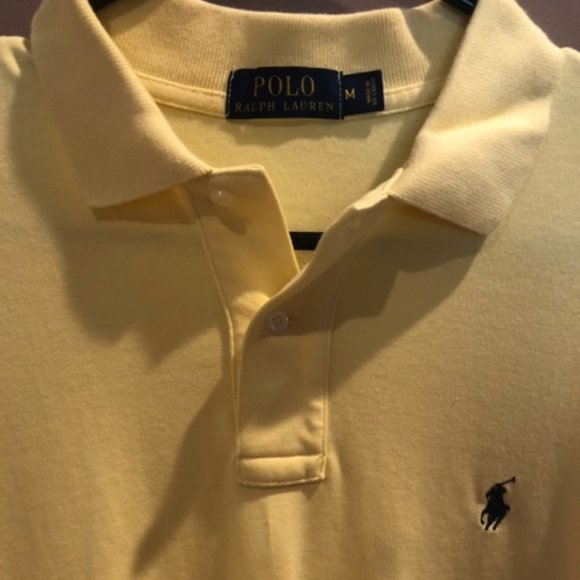 Polo Ralph Lauren Mens' Light Yellow Polo Medium - Picture 2 of 3